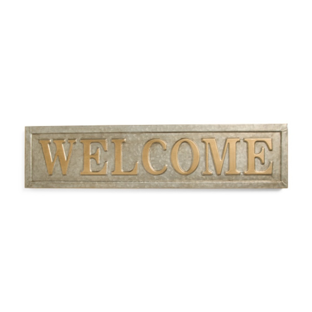 THREE HANDS Welcome Wall Metal Sign